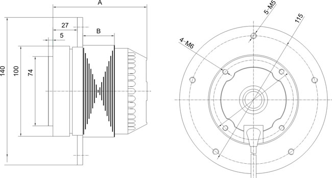 帶法蘭外轉(zhuǎn)子風(fēng)機電機結(jié)構(gòu)圖紙